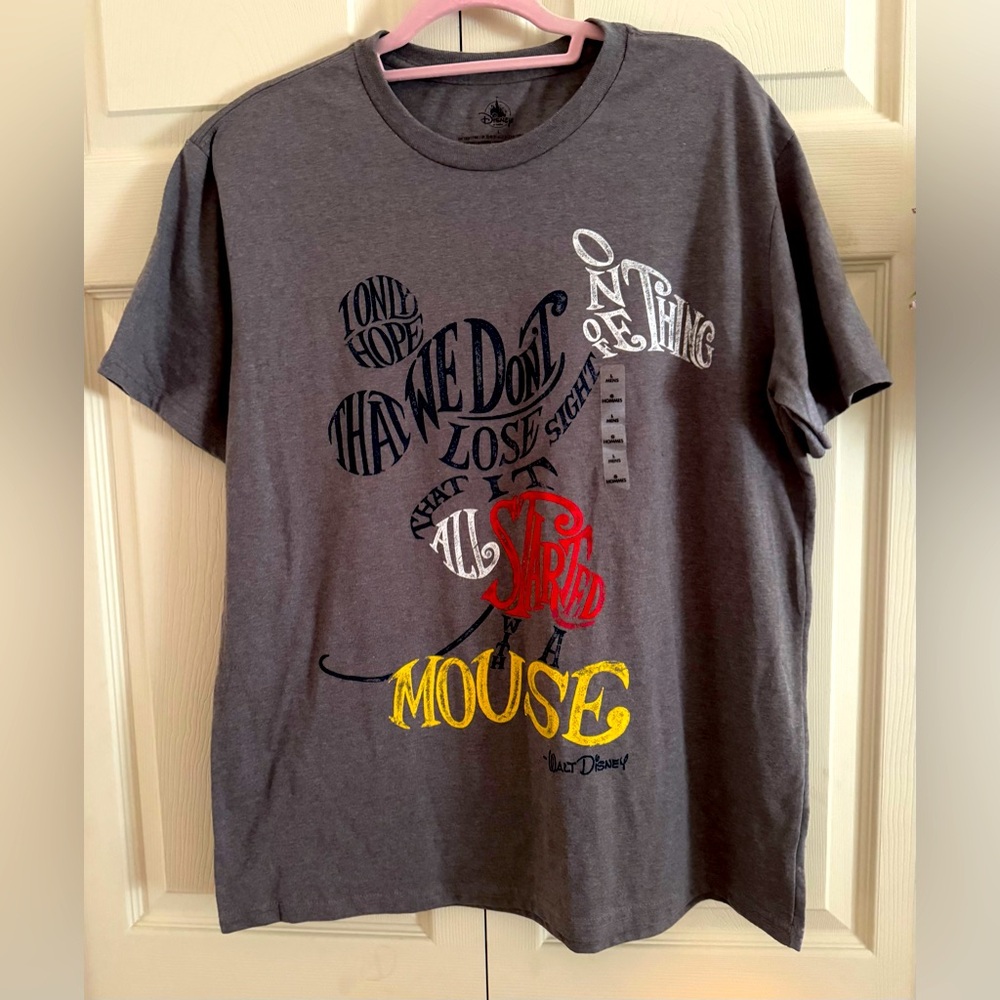 Disney ‘It Was All Started By A Mouse’ T-Shirt - Size Large - NWOT
